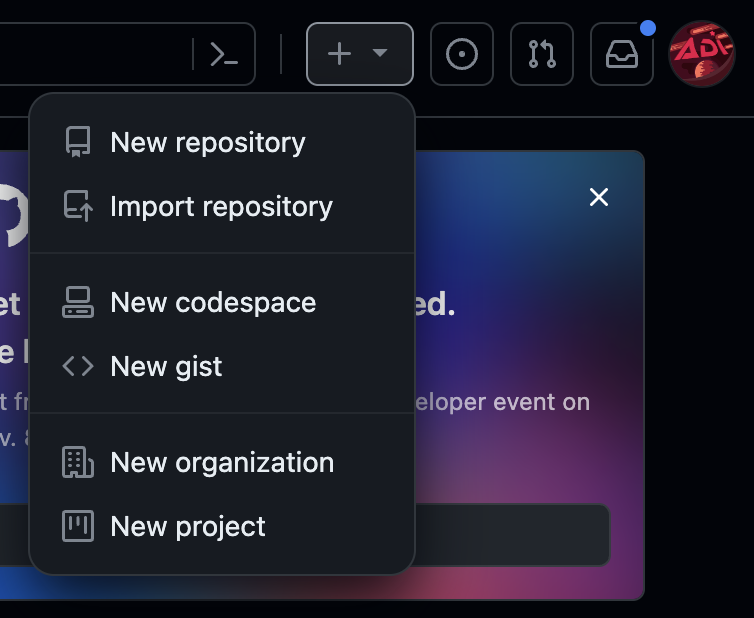 New repository button