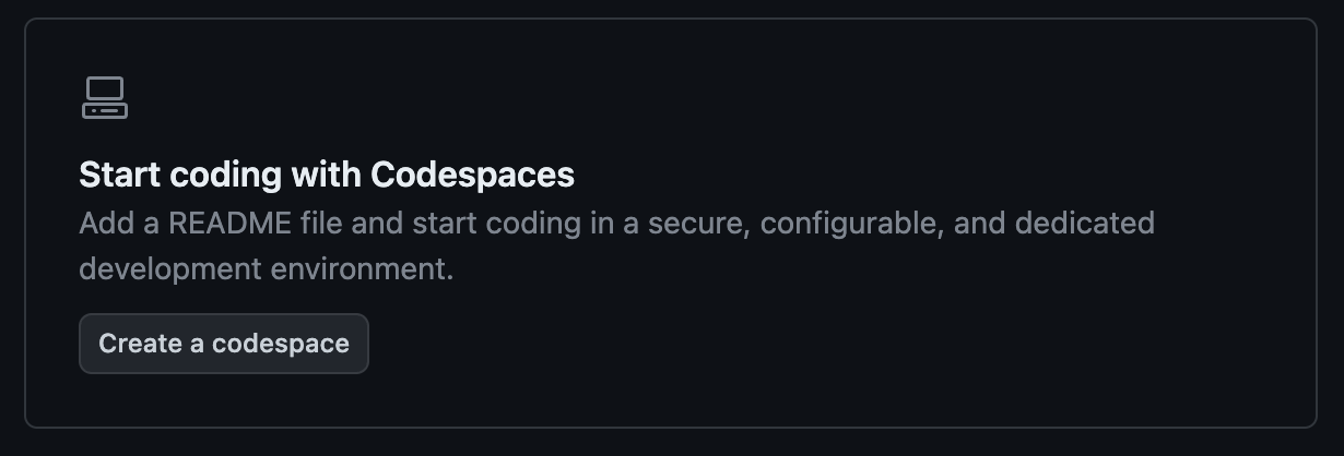Open in codespace button